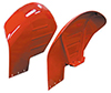 Orange rounded mud guard panels