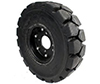 Big black tractor wheel