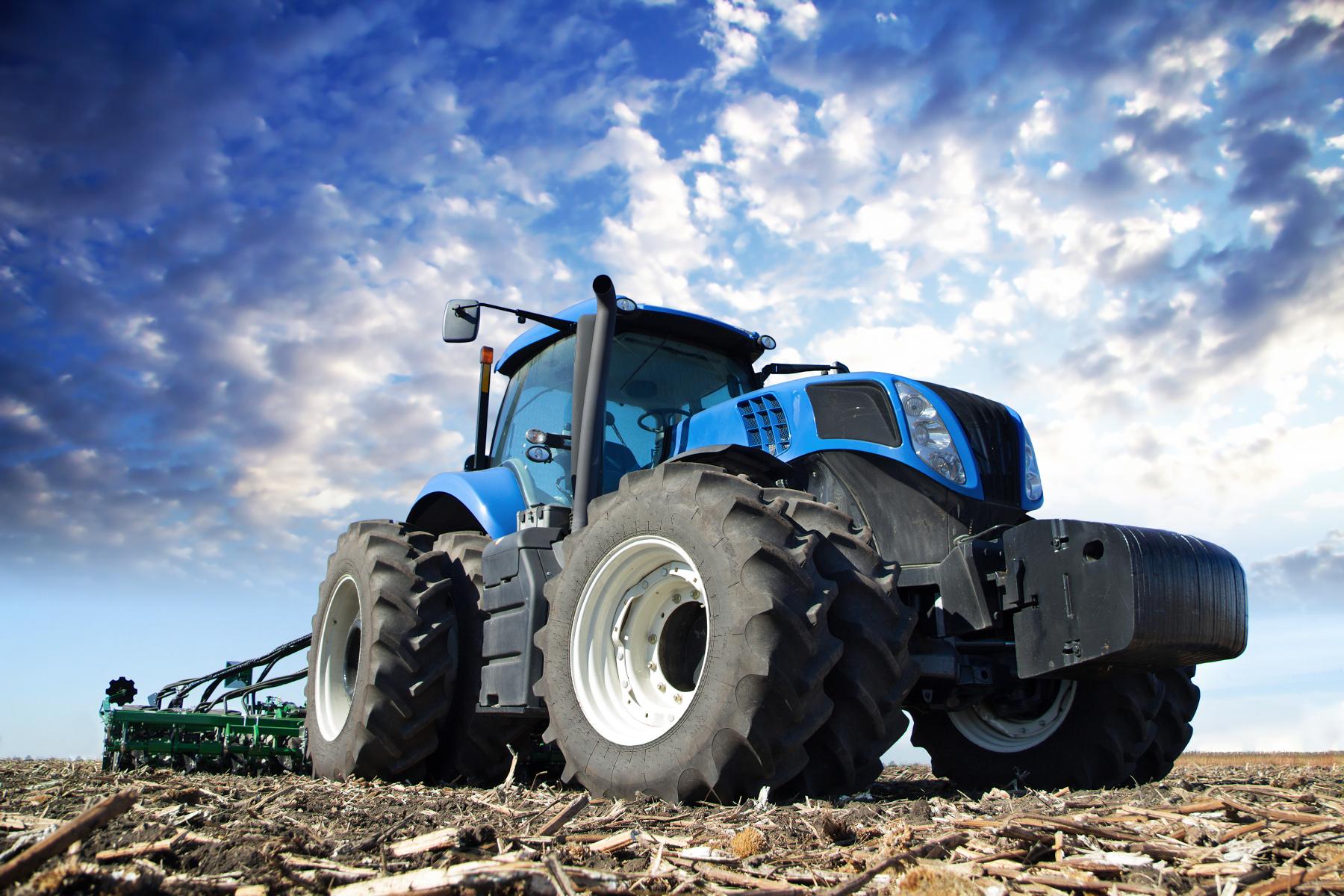 tractor in a field